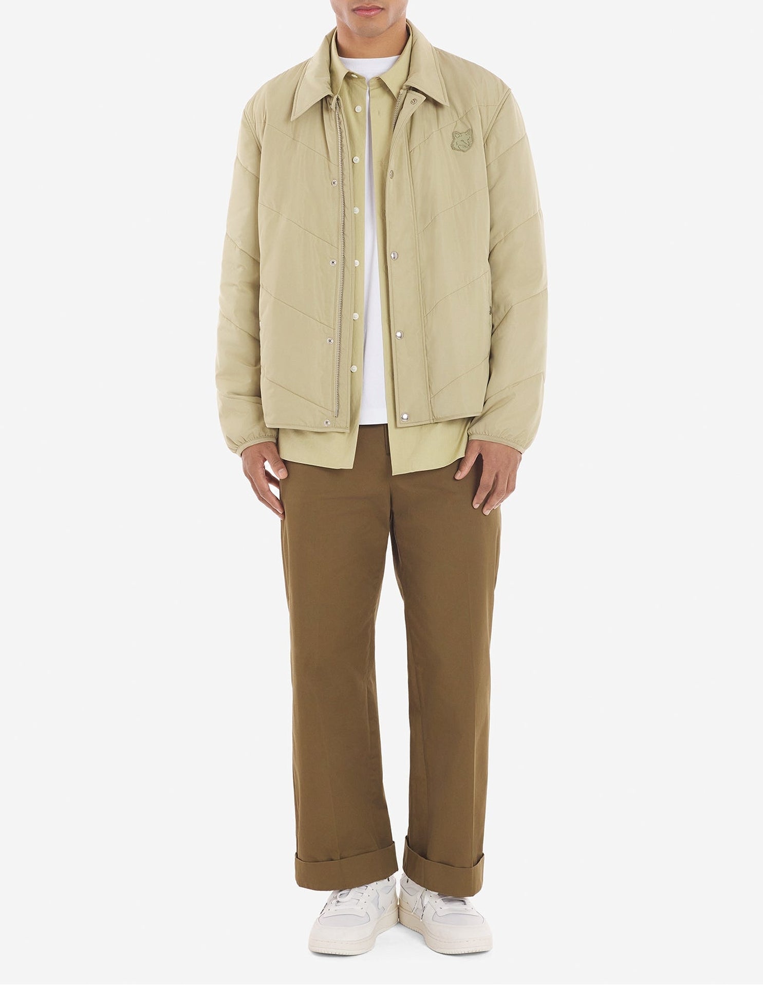Bold Fox Head long sleeve quilted jacket - Canvas