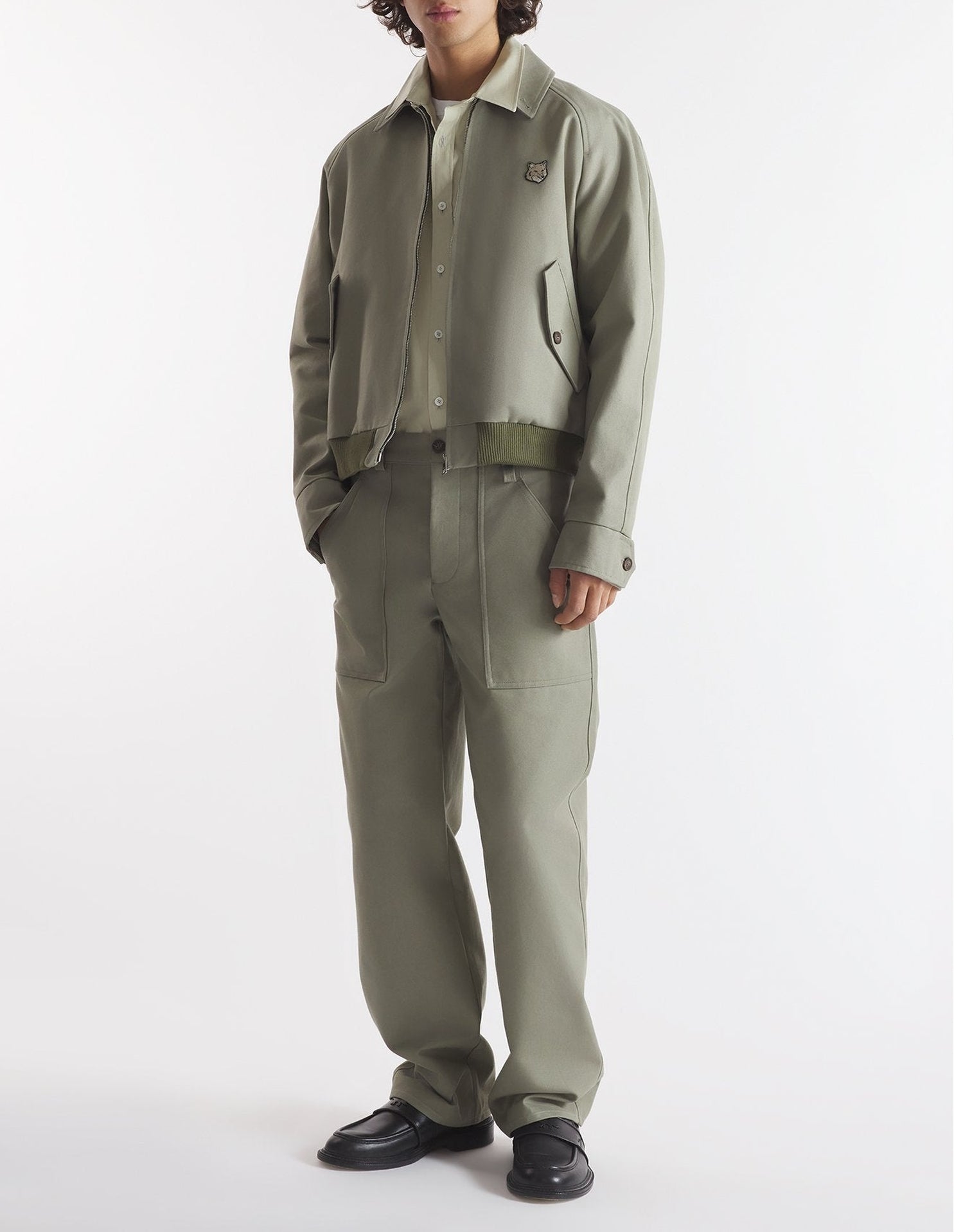 Bold Fox Head jacket with patch - Pebble