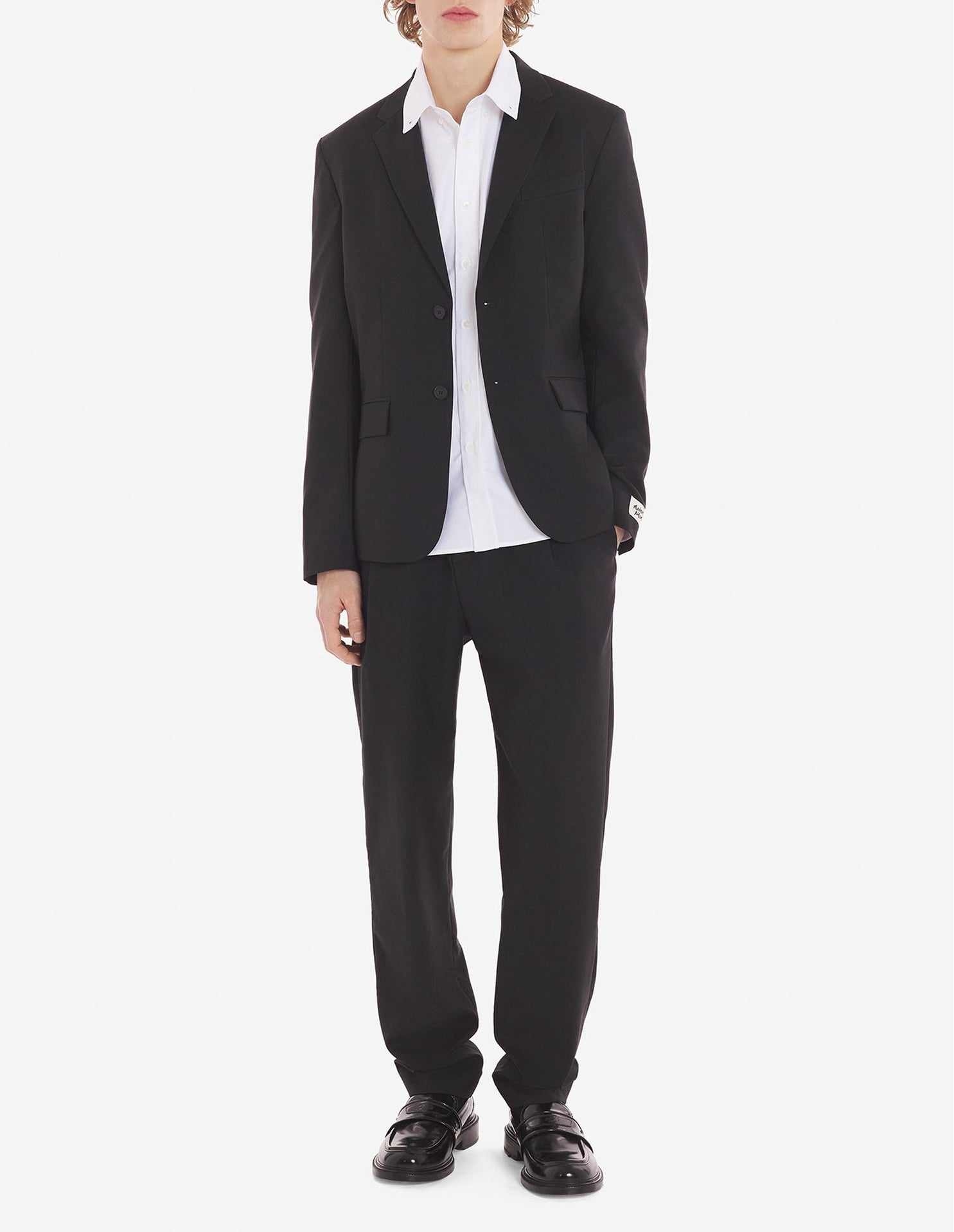 Blazer avec étiquette en laine - Black