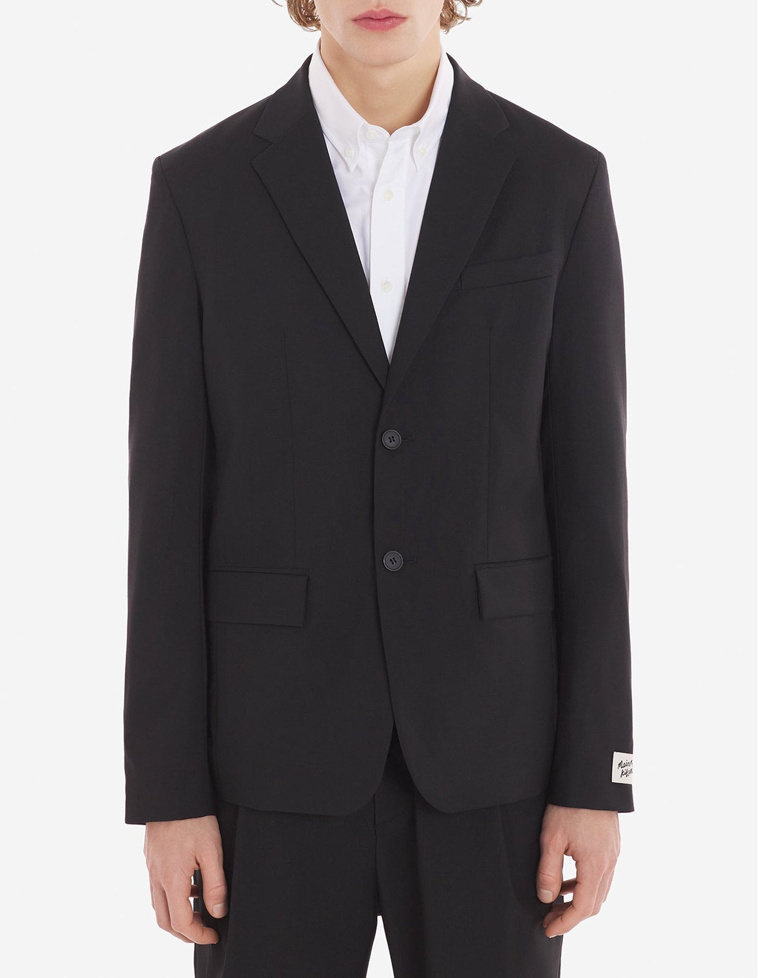 Blazer avec étiquette en laine - Black