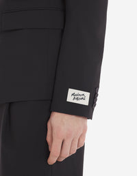 Blazer avec étiquette en laine - Black