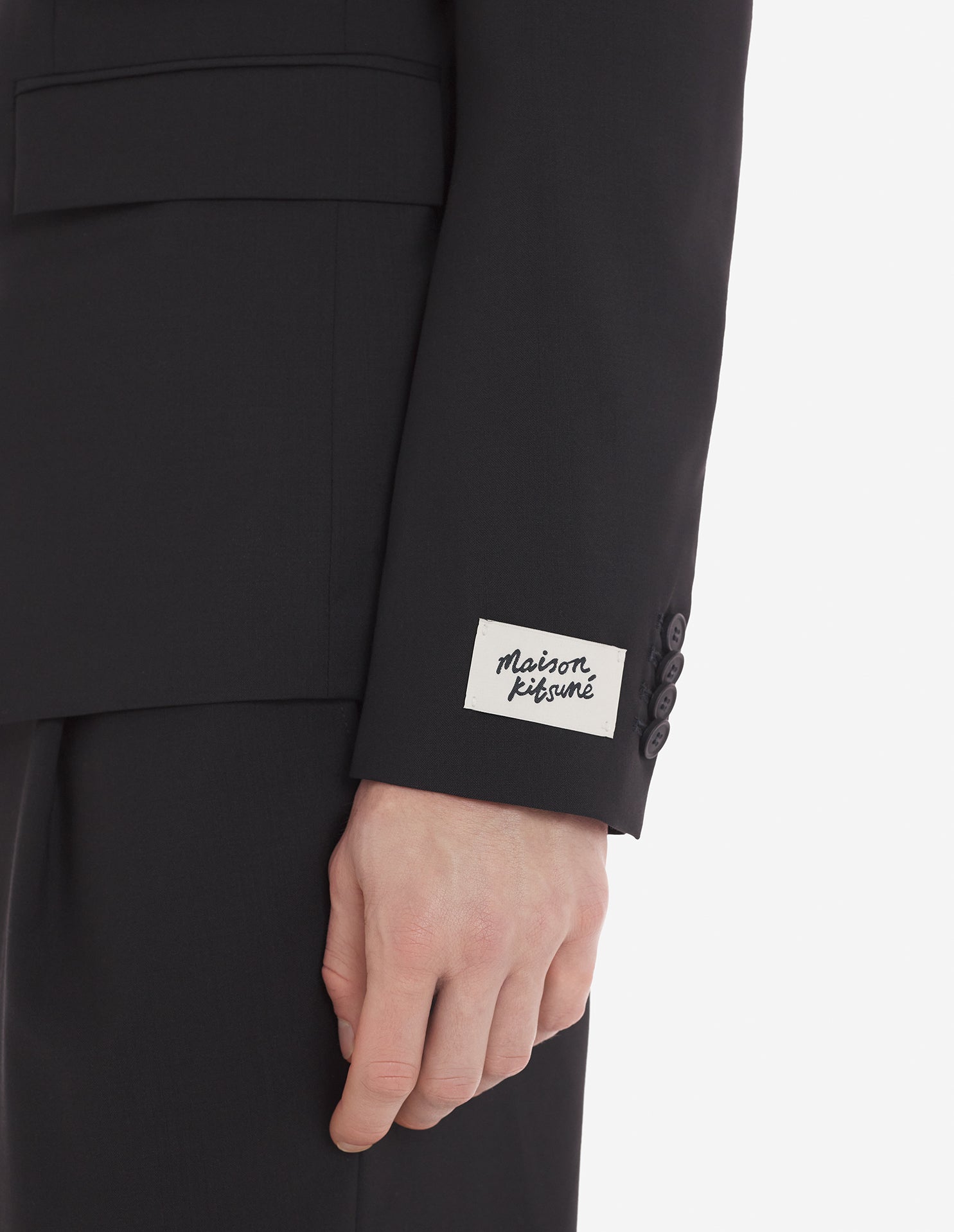 Blazer avec étiquette en laine - Black
