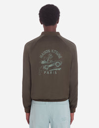 Satin bomber with embroidery - Dark Khaki