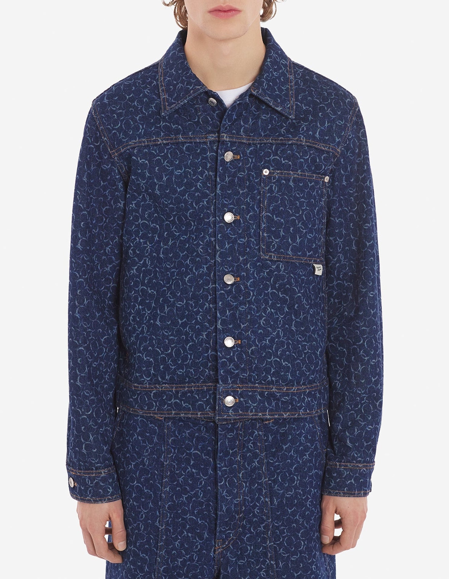 Denim pattern jacket - Laser Print