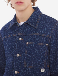 Denim pattern jacket - Laser Print
