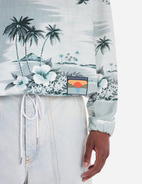 Veste droite Hawaiian avec écusson en denim - Seafoam Design