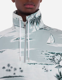 Veste droite Hawaiian avec écusson en denim - Seafoam Design