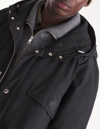 Water-repellent hooded parka - Black