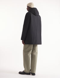 Water-repellent hooded parka - Black