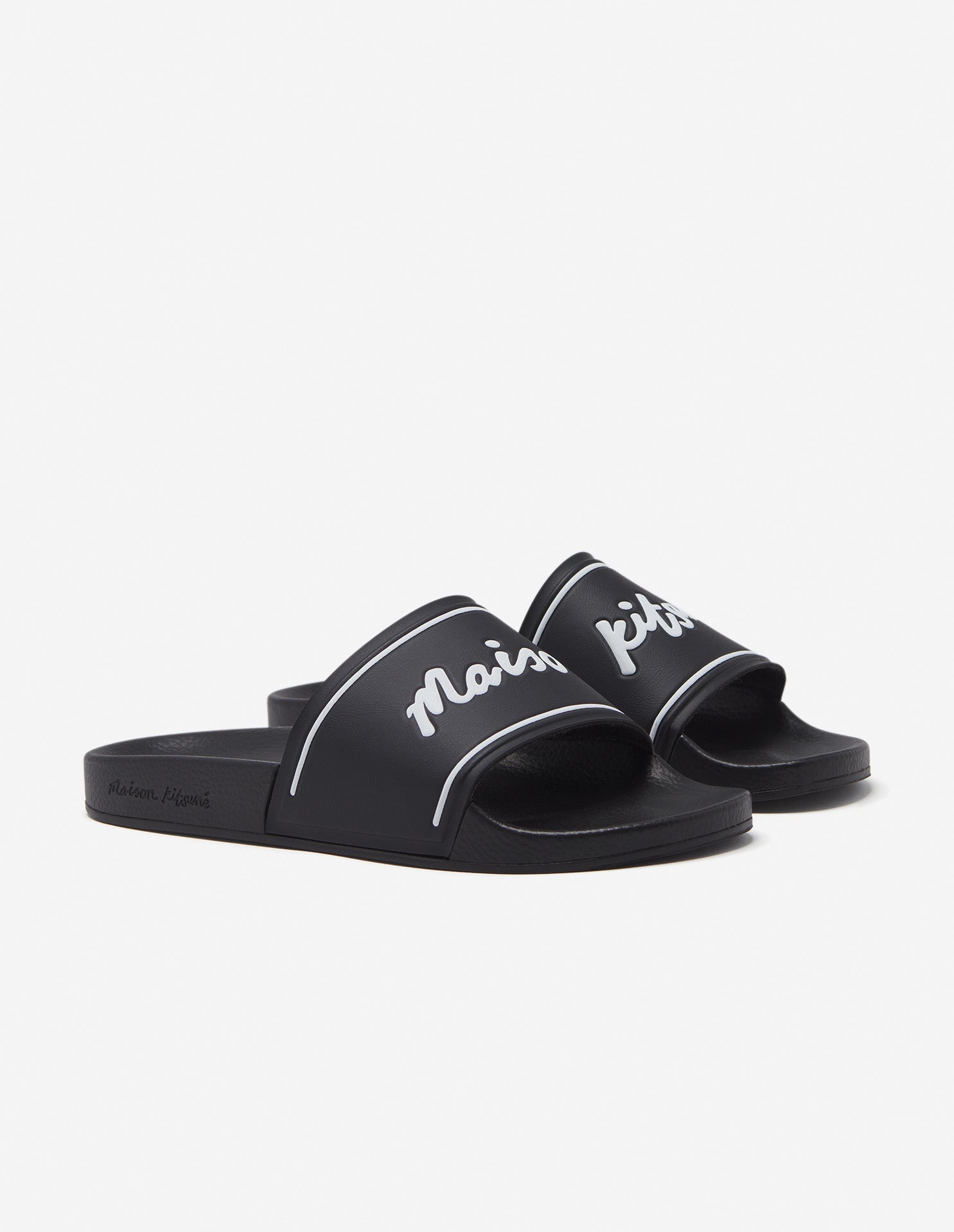 Mules with logo print - Black