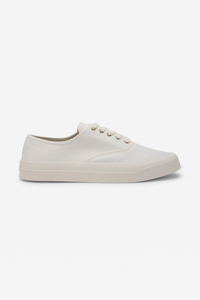 Canvas Lace-Up Sneakers - White