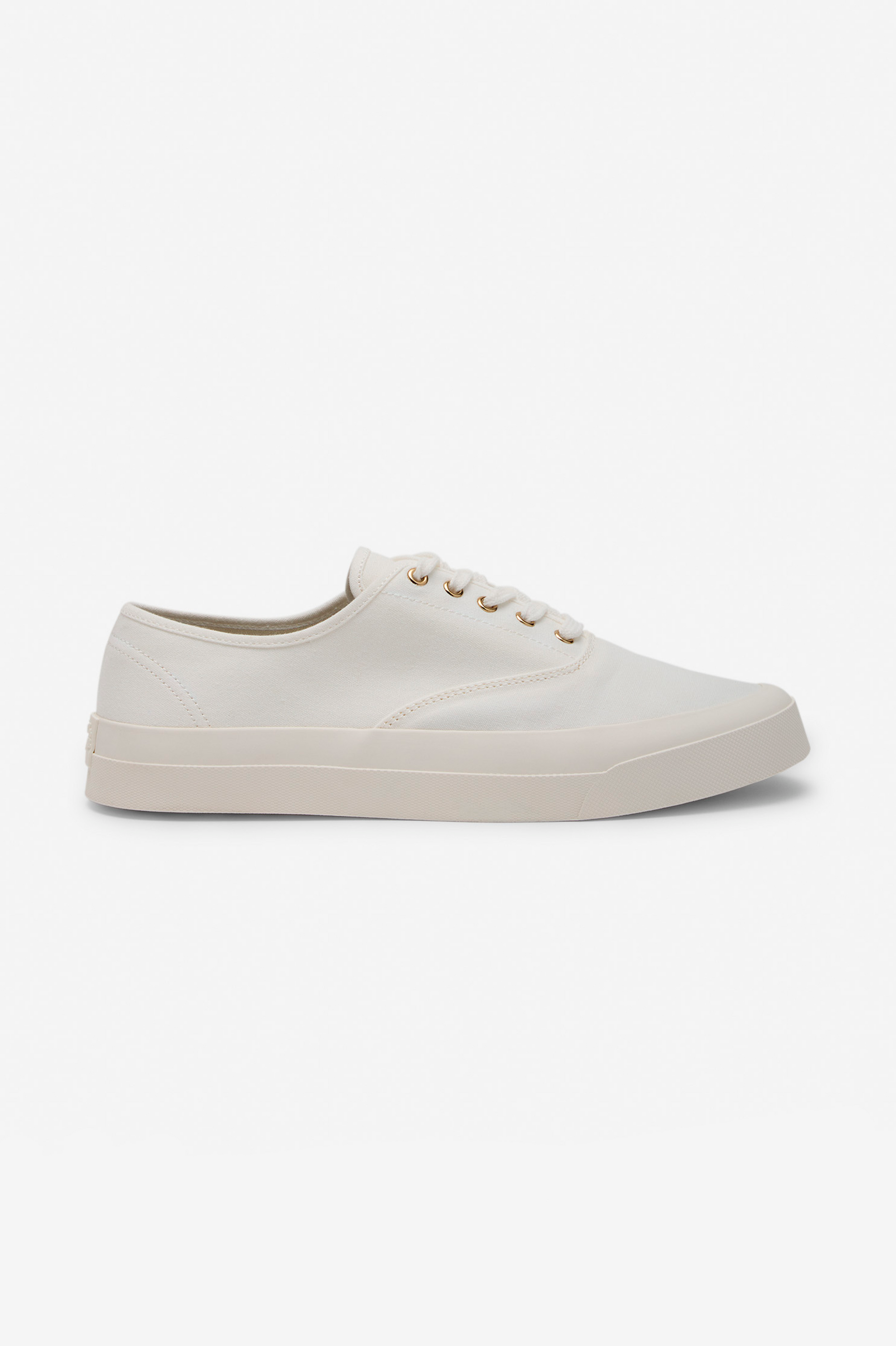 Canvas Lace-Up Sneakers - White