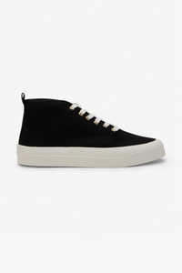 High Top Canvas Lace-Up Sneakers - Black