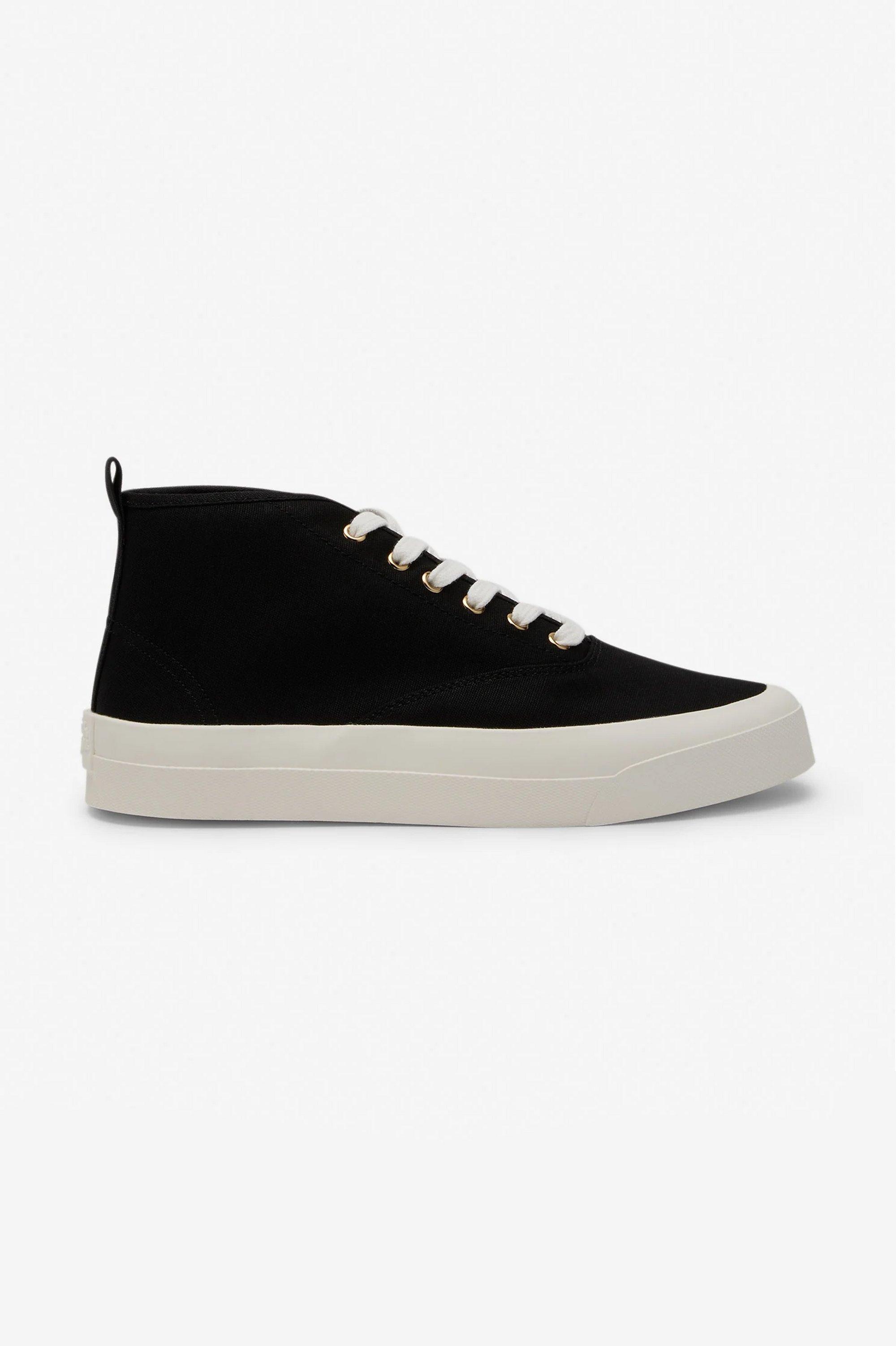 High Top Canvas Lace-Up Sneakers - Black