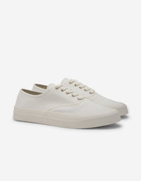 Canvas Lace-Up Sneakers - White