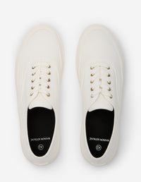 Canvas Lace-Up Sneakers - White