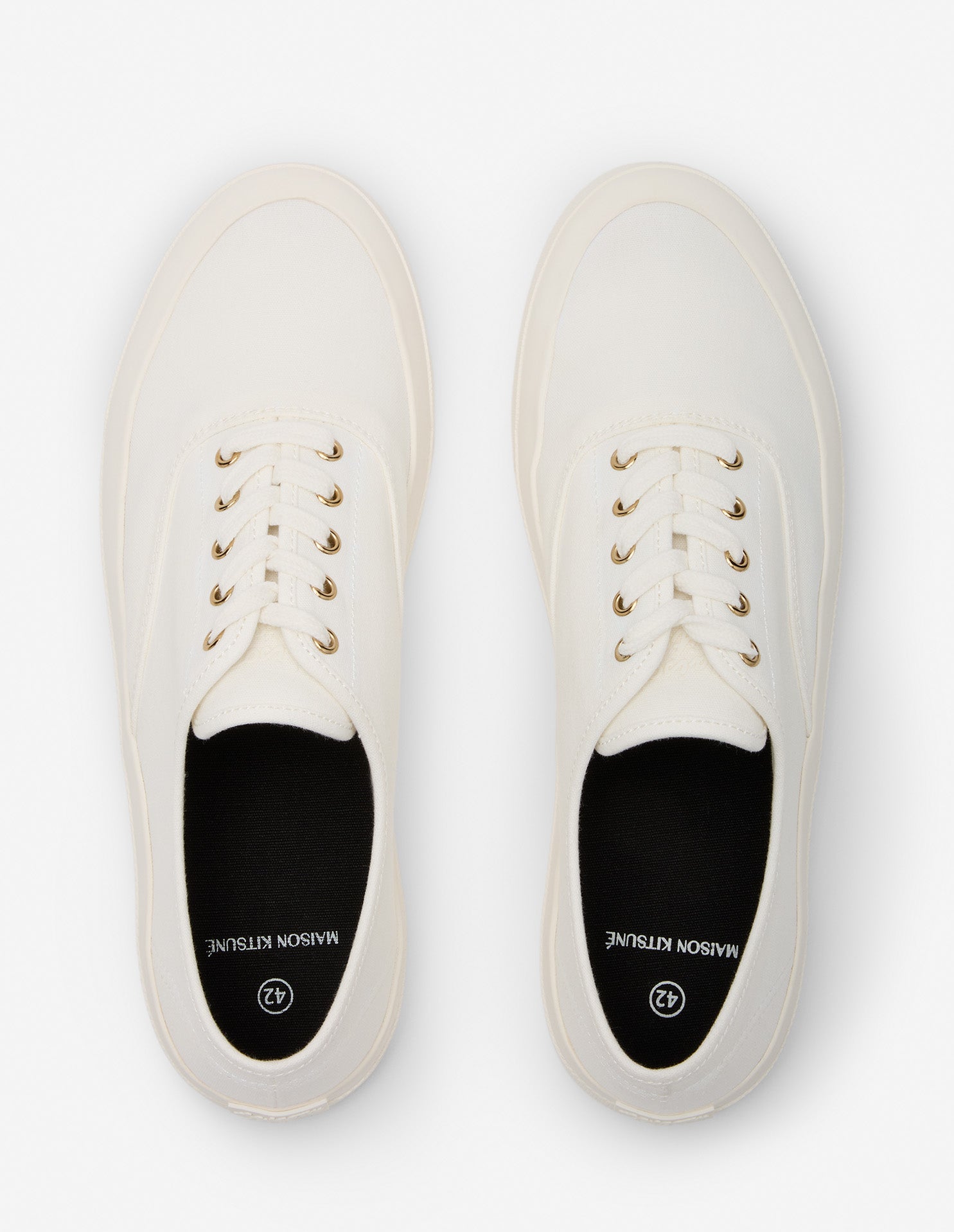 Canvas Lace-Up Sneakers - White