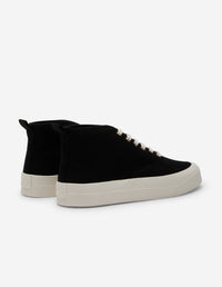 High Top Canvas Lace-Up Sneakers - Black