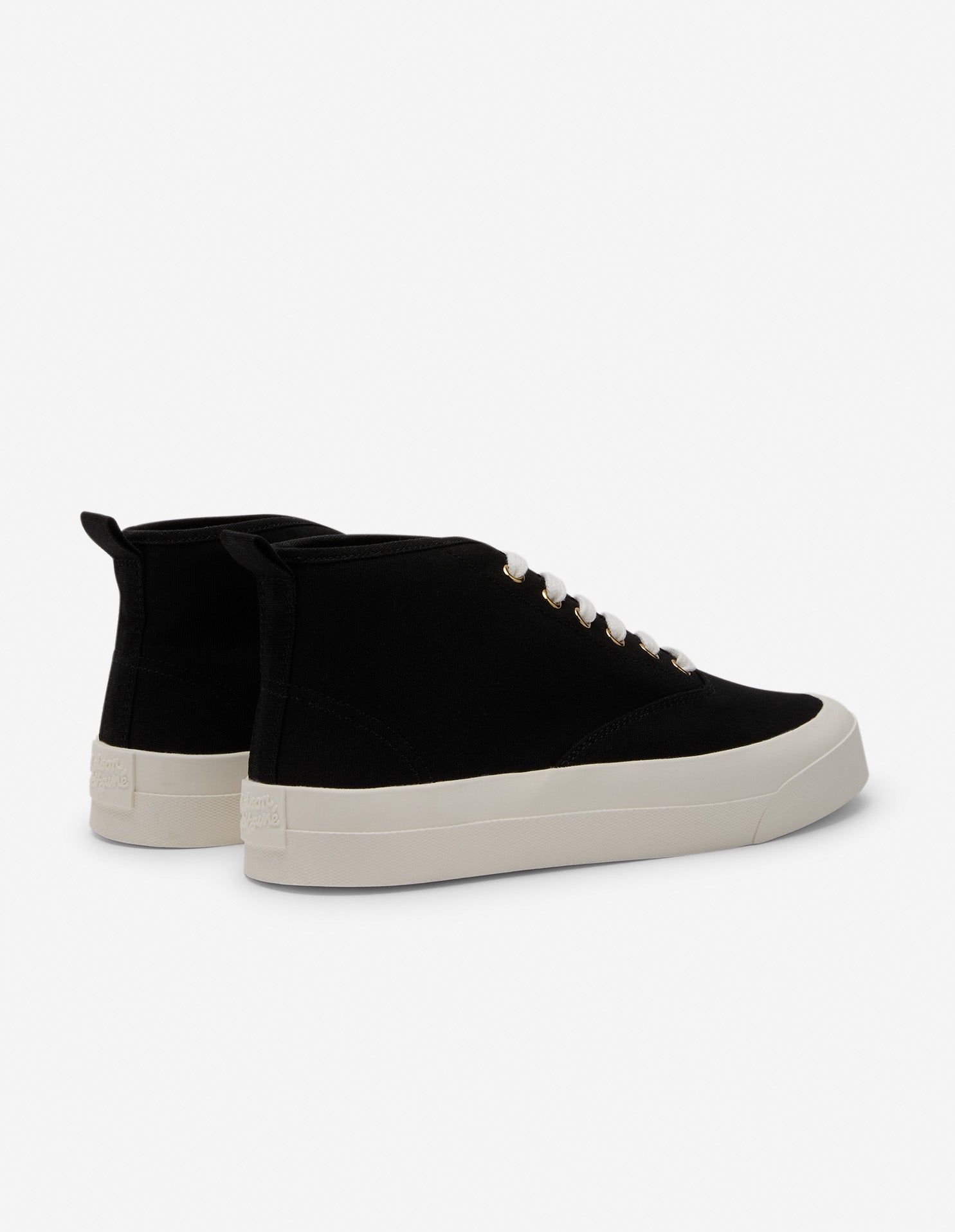 High Top Canvas Lace-Up Sneakers - Black