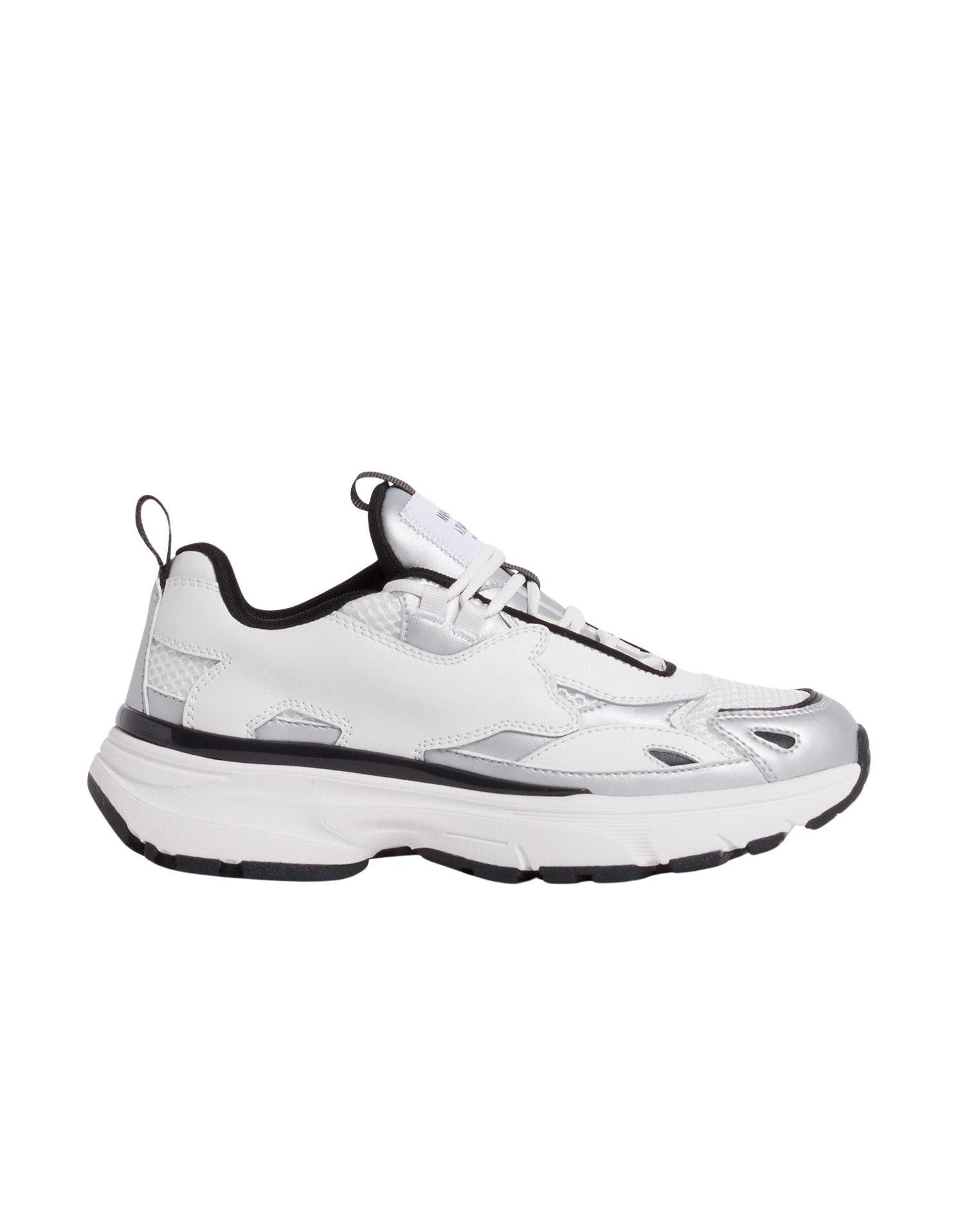 Sora mixed leather trainers - Silver & White