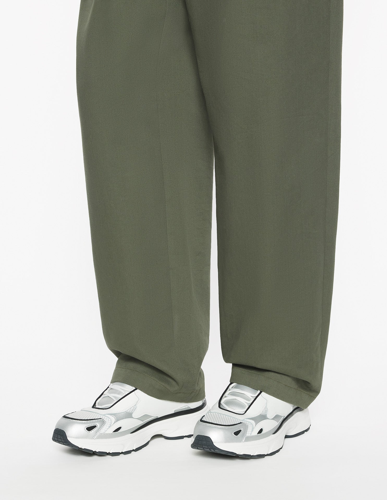 Sora mixed leather trainers - Silver & White