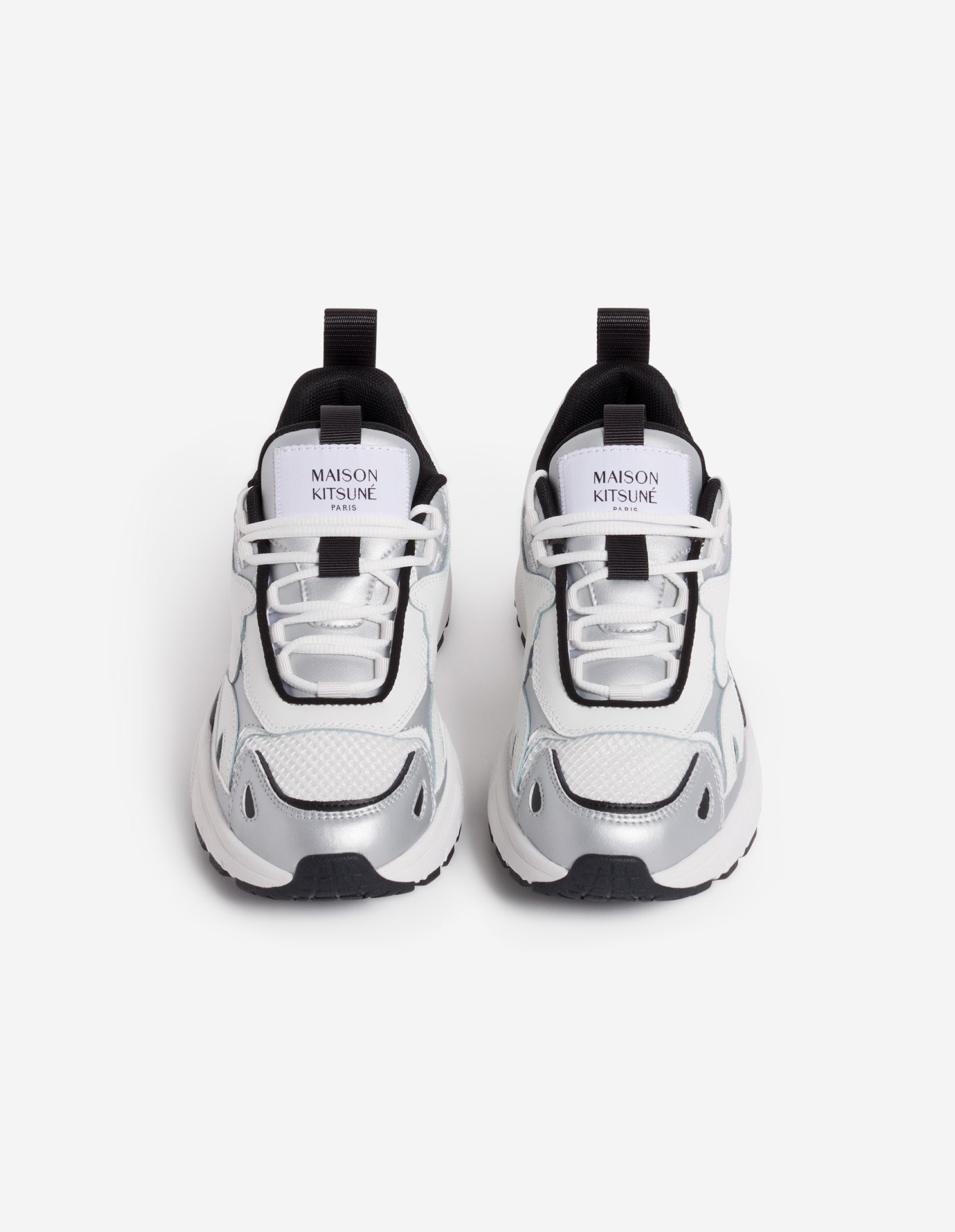 Sora mixed leather trainers - Silver & White