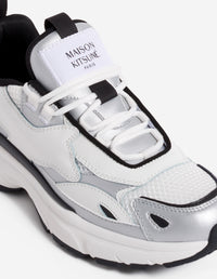 Sora mixed leather trainers - Silver & White