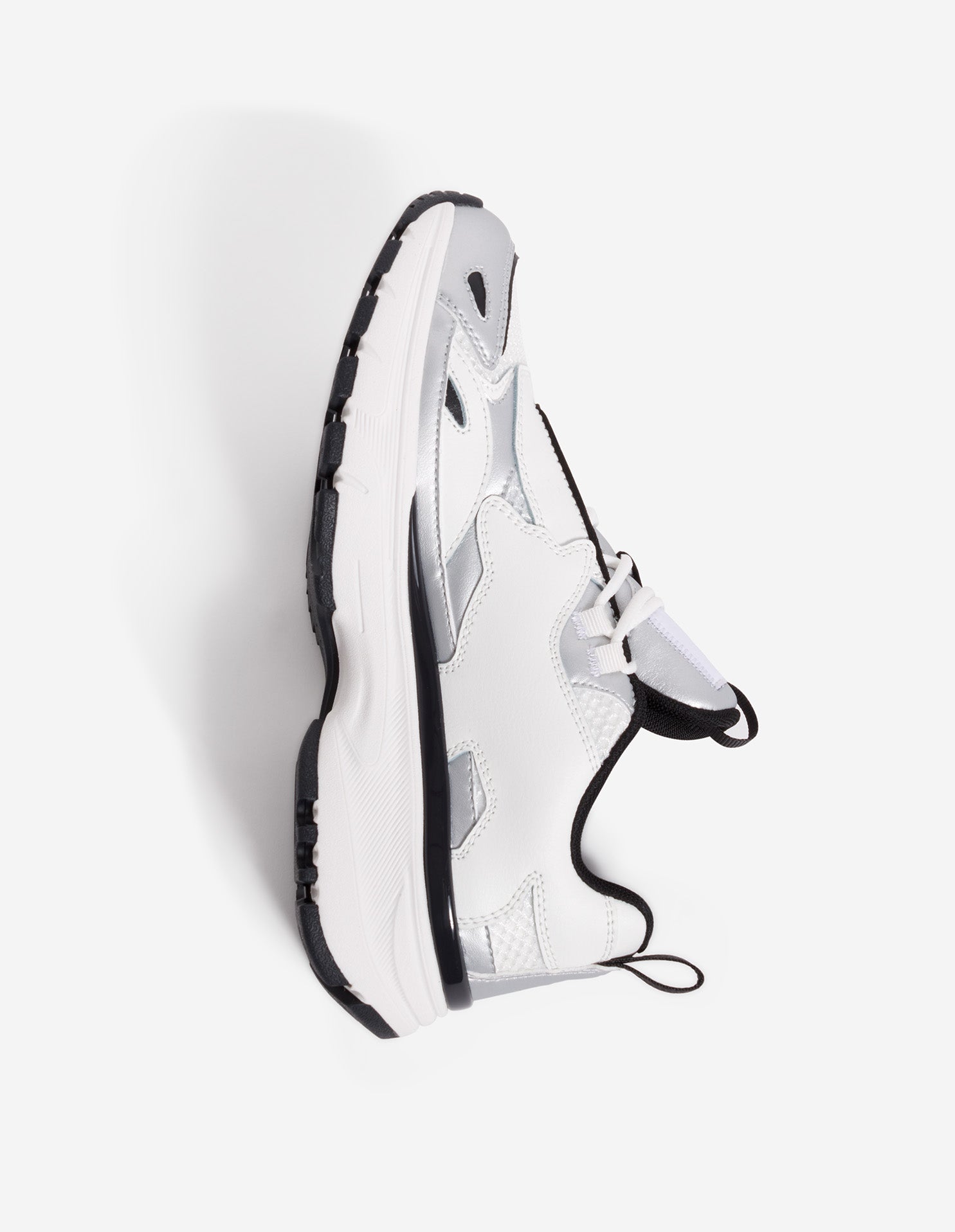 Sora mixed leather trainers - Silver & White