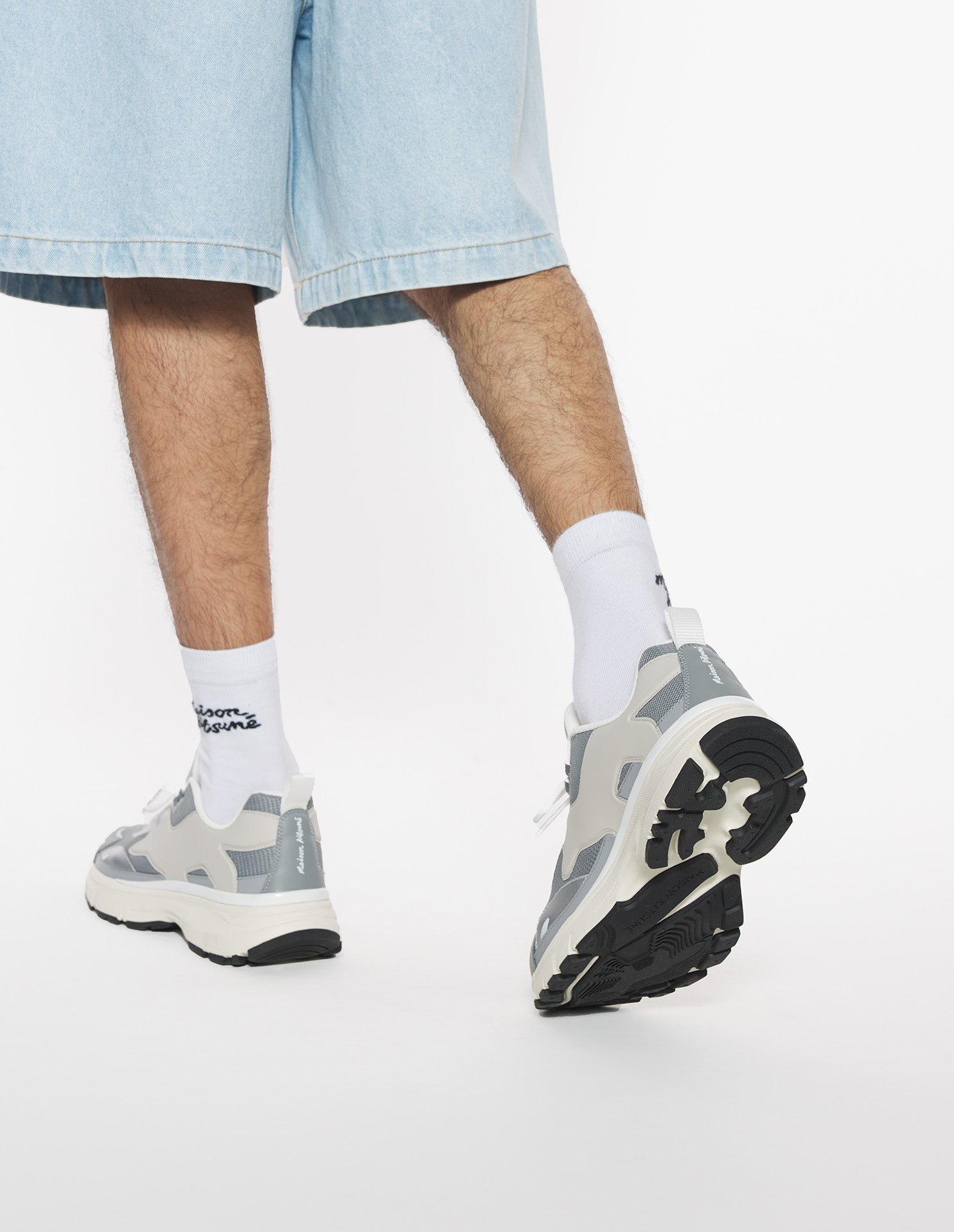 Sora mixed leather trainers - Silver & Patina Grey