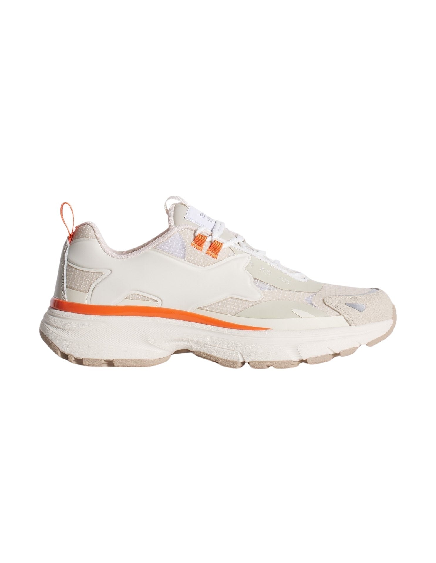 Low sneakers with laces - Marigold Red & Paper