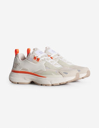 Low sneakers with laces - Marigold Red & Paper