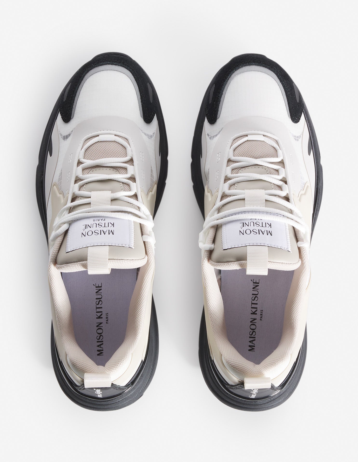 Sora low leather trainers - Black & White Bicolor