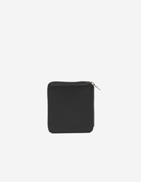 Portefeuille à deux volets avec écusson en cuir - Black