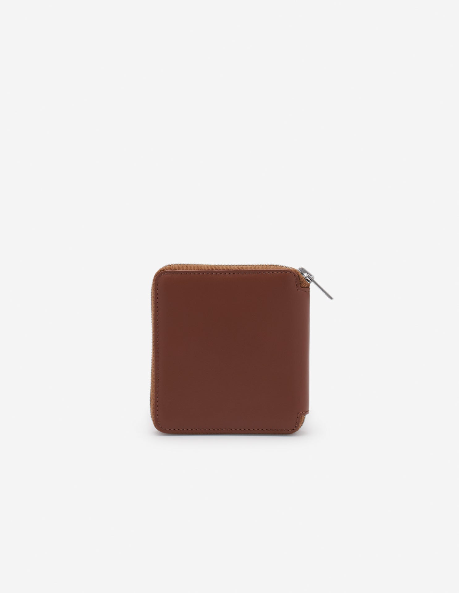 Portefeuille à deux volets avec écusson en cuir - Dark Brown