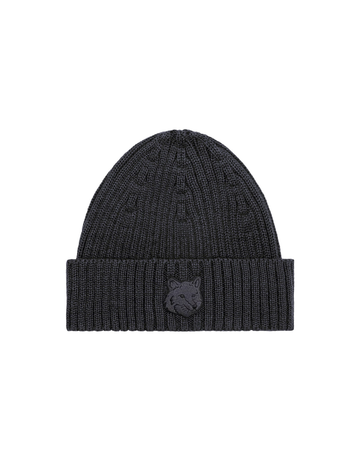 Bonnet avec écusson brodé en laine - Charcoal