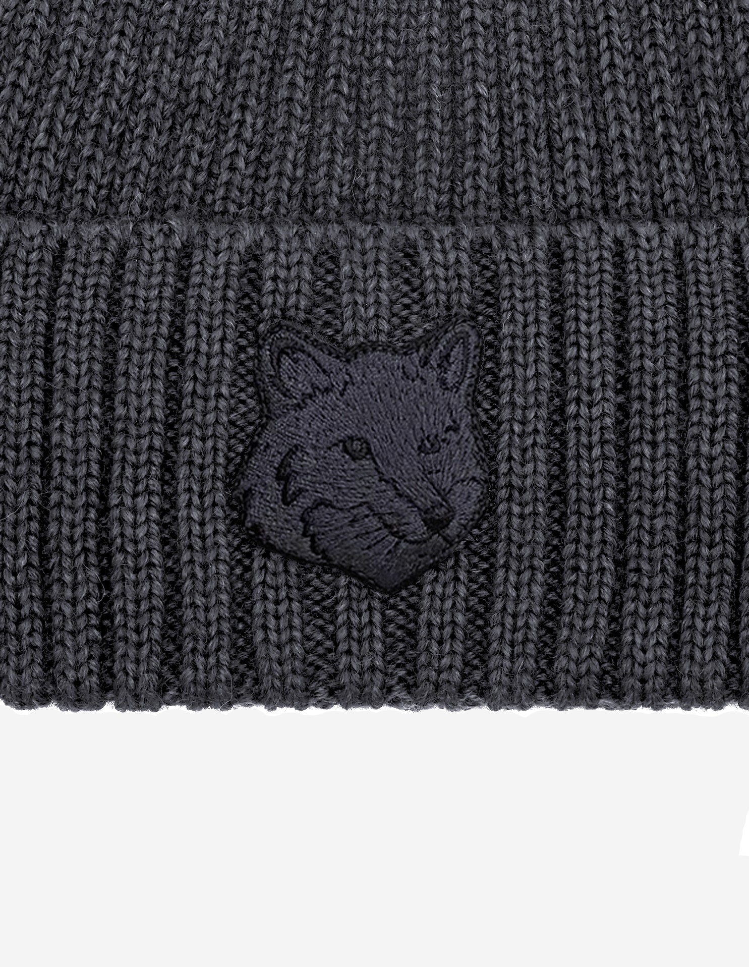 Fox Head Beanie - Charcoal
