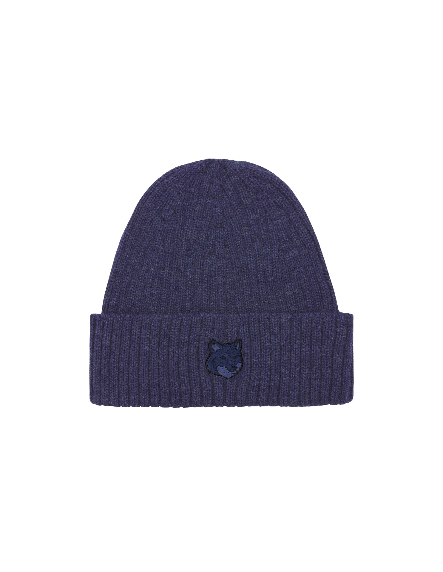 Bonnet avec écusson brodé en laine - Navy Blue