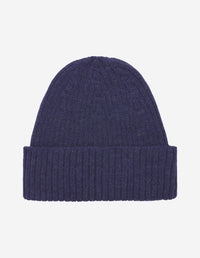 Wool hat with embroidered badge - Navy Blue