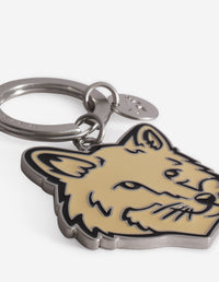 Bold Fox Head keyring with badge - Sun Kiss