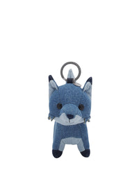 Fox denim key ring - Washed Indigo