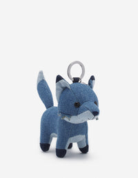 Fox denim key ring - Washed Indigo