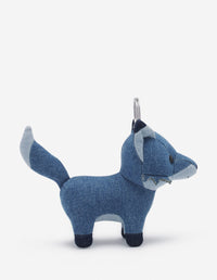 Fox denim key ring - Washed Indigo