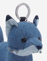 Fox denim key ring - Washed Indigo