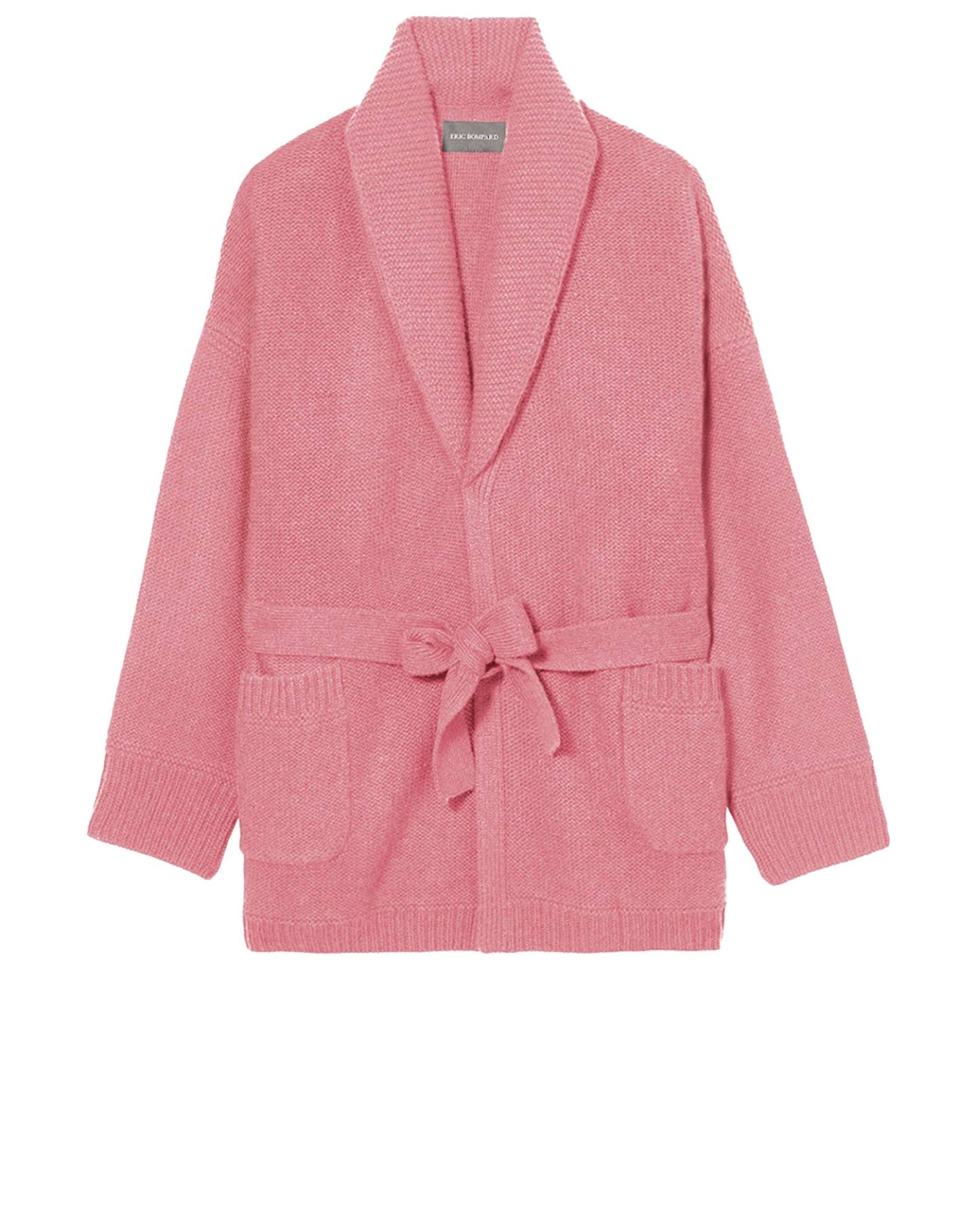 Veste En Alpaga Cachemire Col Châle - Bois De Rose
