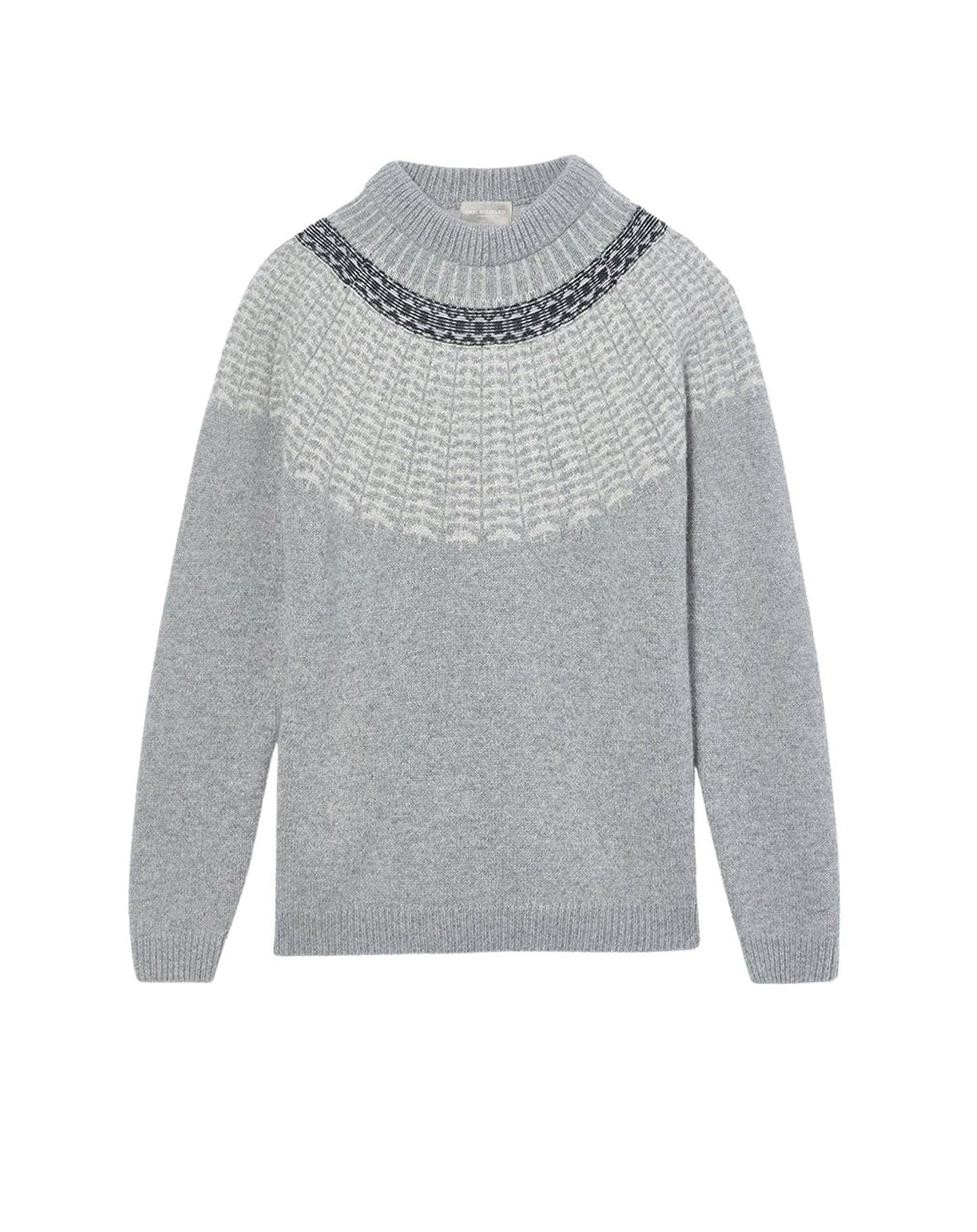 Fair-isle wool and cashmere crew neck jumper - Flannel