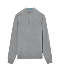 Two-tone cashmere stand-up collar jumper - Flannel & Epicea
