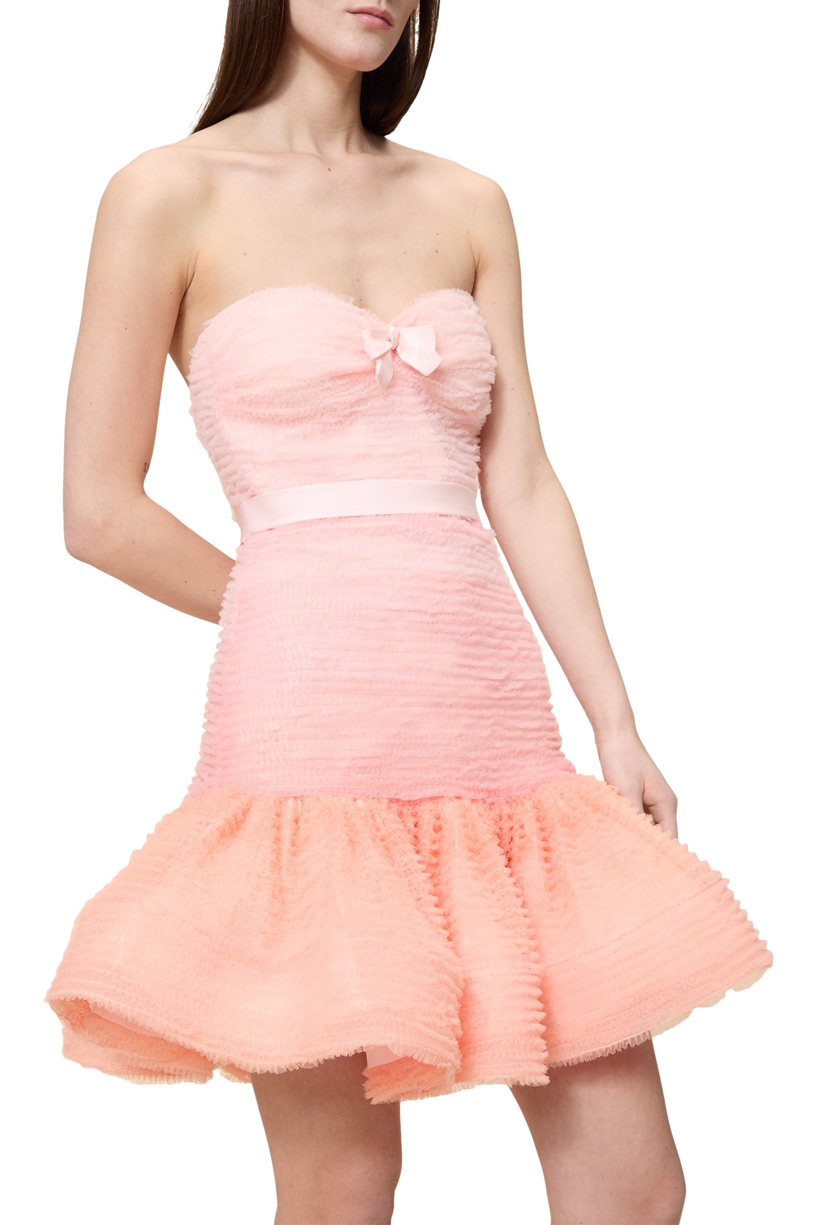 Robe courte bustier en soie mélangée - Multi