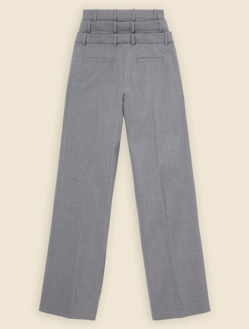 Grey / MULTI LAYERED TROUSERS