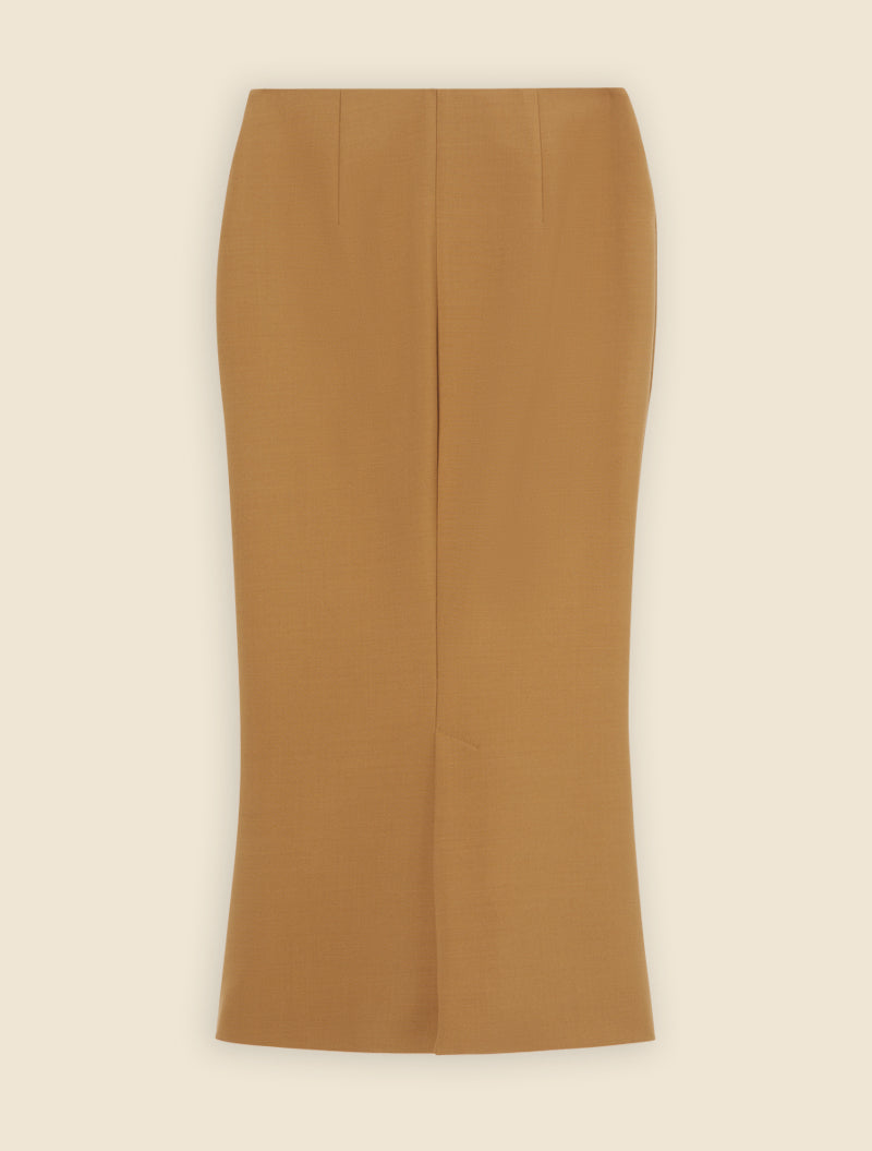 Brown / MIDI PENCIL SKIRT