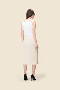 Stone / TUCK UP FITTED SKIRT